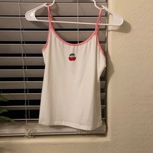 SHEIN pink and white cherry tank top